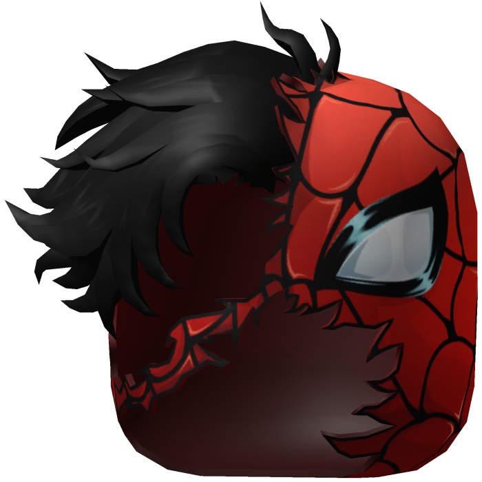 Ripped Spider Mask Hair Black
