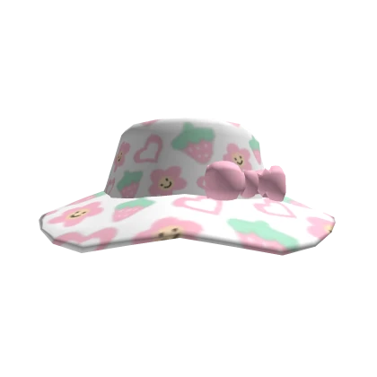 Christmas y2k bucket hat strawberry kawaii bow Roblox item thumbnail