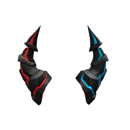 Cyber Demon Horns - Red & Blue