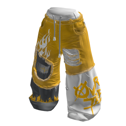 Yellow Hip Hop Double Waistband Jeans thumbnail