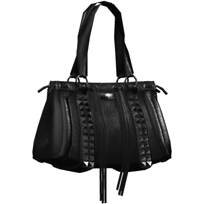 Black Studded Vintage Leather Bag thumbnail