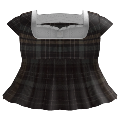 cute plaid dress in brown Roblox item