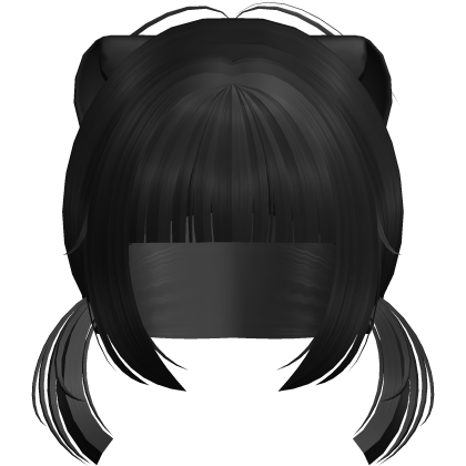 🐾Cute Neko Small Low Pigtails in Black  Roblox item