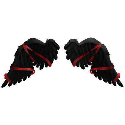 Ribboned Wings Black Red Roblox item