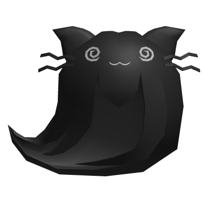 Low Poly Halloween Ghost Cat Hair Black Roblox item