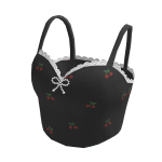 🍀Cherry Crop Top(Black)