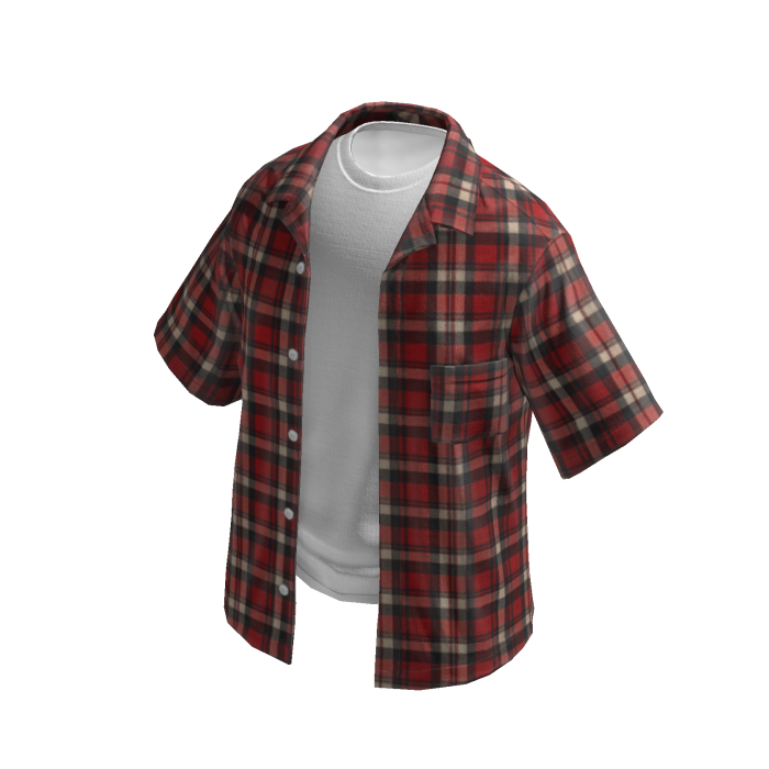 Layered Red Plaid Overshirt