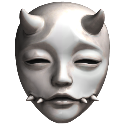 Emo Goth Oni Mask W Teeth Out & Horns