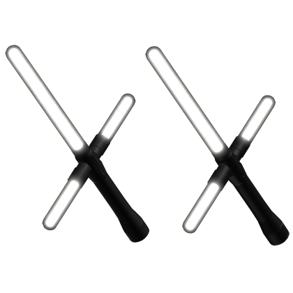 Glowing Dual Bladed Laser Saber Swords White