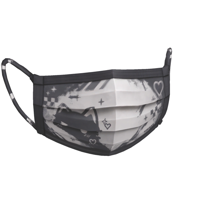 Monochrome Grunge Cat Face Mask