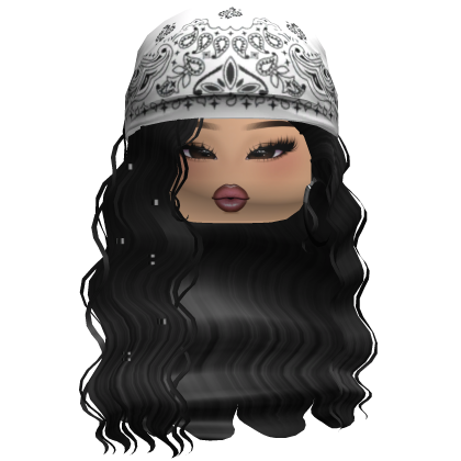 Crimped Waves W/ Boho Bandana Black Roblox item