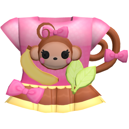 🍌🐵🍃 cute lala monkey dress w tail Roblox item