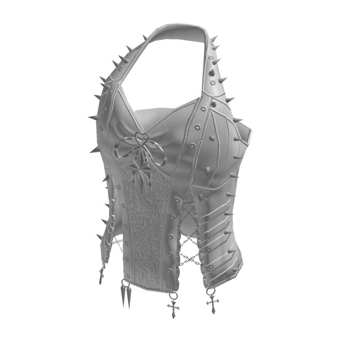 Halter Top with Stars and Front Tie (White)