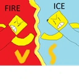 fire vs ice battle icon