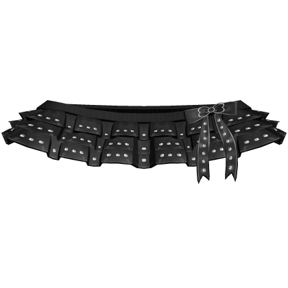 Black Cutesy Studded Ruffle Skirt w/ Ribbon
