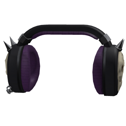 Shadow Skull Headphones Purple Spikes Goth Emo