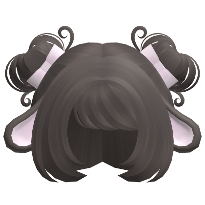 kawaii cutesy bunny ears hairstyle in ash brown
