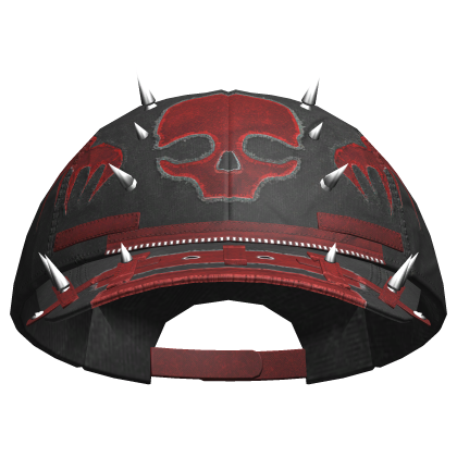 Punk Skeleton Pierced Cap Black&Red