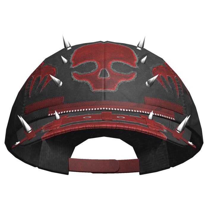 Punk Skeleton Pierced Cap Black&Red