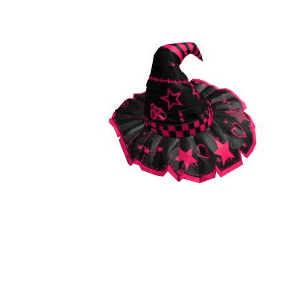 Y2K Emo Scene Witch Hat | Black & Pink
