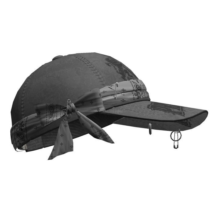 Y2k Tilted Bandana Cap Grey