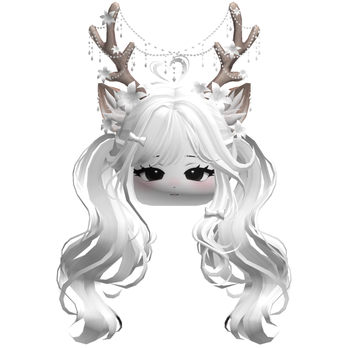 Ethereal Christmas Fairy Fawn Pigtails w/ Antlers
