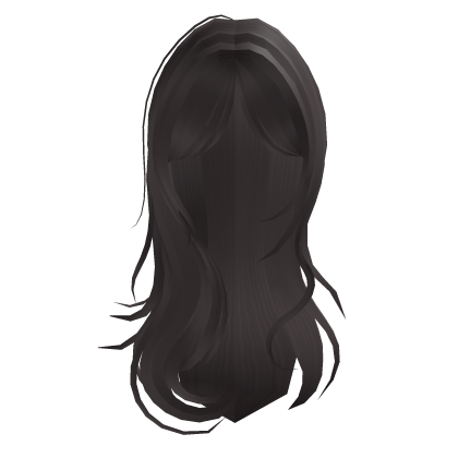 wavy long hair with curtain bangs indark brown Roblox item