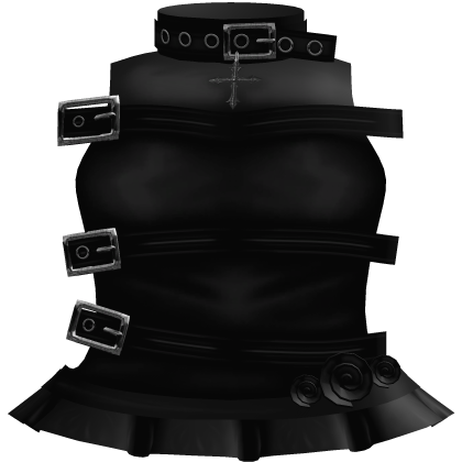 Black cute gothic buckled up dress [3.0]