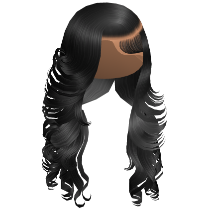 Curly Layered Side Part in Black Roblox item