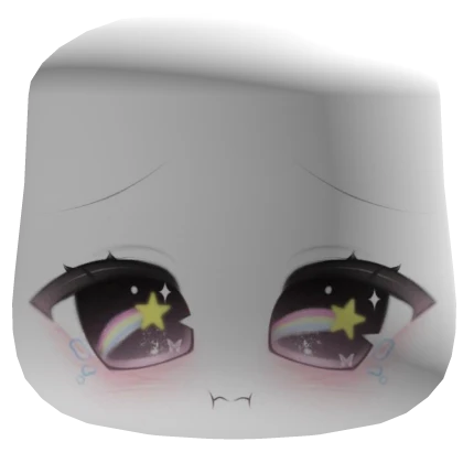 ♡ FREE : Cute Sad Moe Face Starry Roblox item render