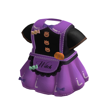 Halloween Purple Pumpkin Witch Dress