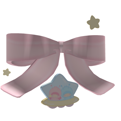 cute adorable pink twin stars hairclip