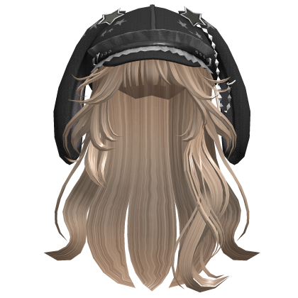 (PBR) Long layered hair w/ Y2k Bunny Cap - Blonde Roblox item