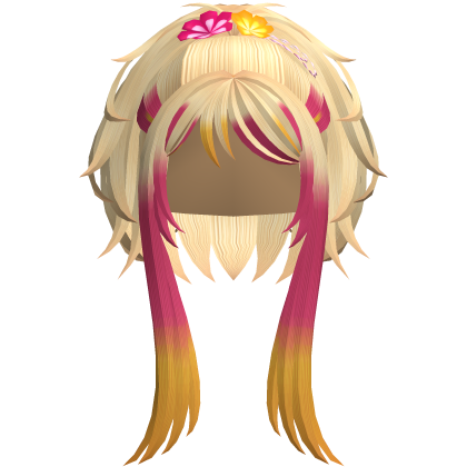 Hana Daidaiyama gyaru hot pink/yellow hair Roblox item