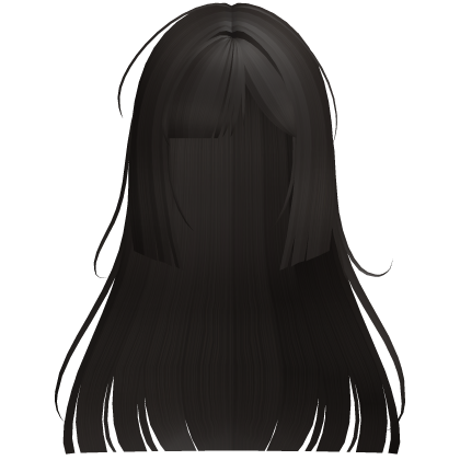 Cute Long Hime Cut Hair w/ Side Bang (Dark Brown) Roblox item