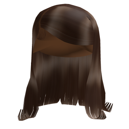 Brown Layered Long Hair w/ Side-Swept Bangs