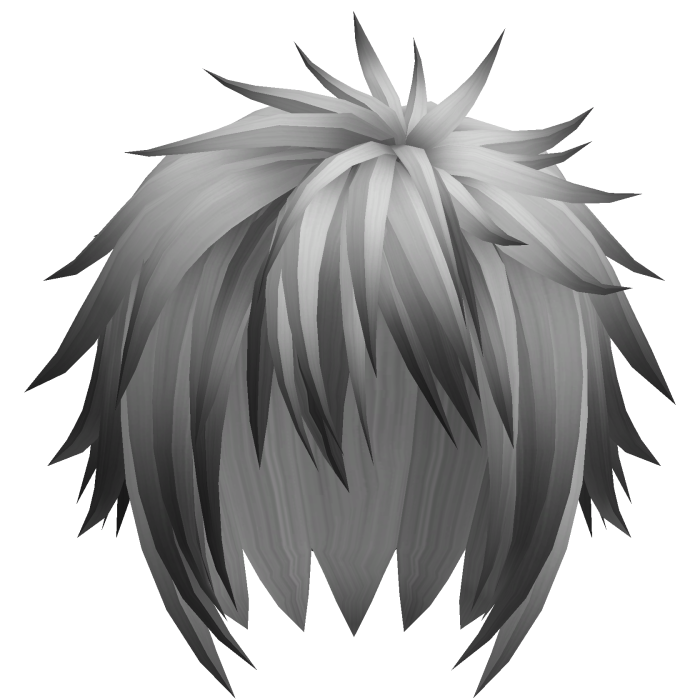 Silver Messy Emo Boy Hair w Cross Clips