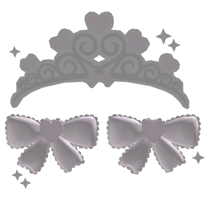 . ‿ ♡ cute pink bows with tiara hairclip ⊹ . Roblox item