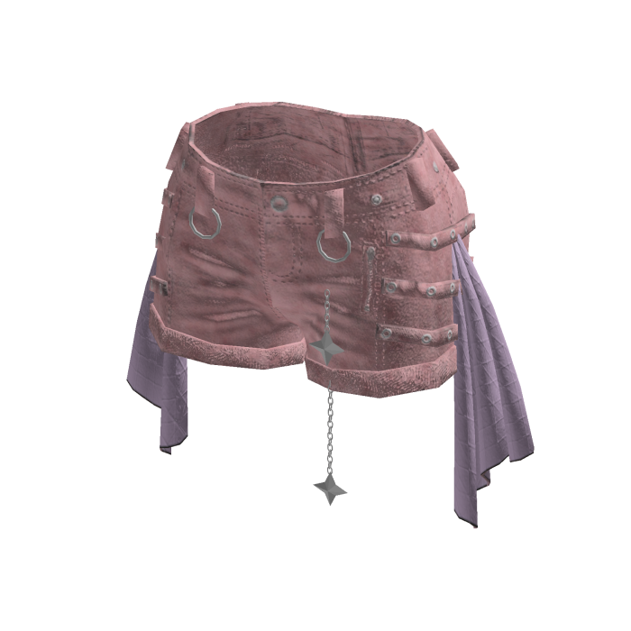 Goth Emo Strap Shorts w/ Star Chain (Pink)
