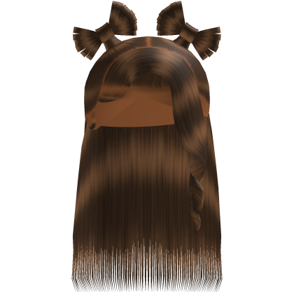 Brown Half Up Twin Bow Sleek Bussdown