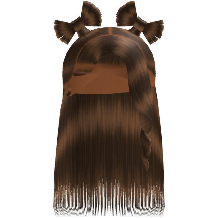Brown Half Up Twin Bow Sleek Bussdown