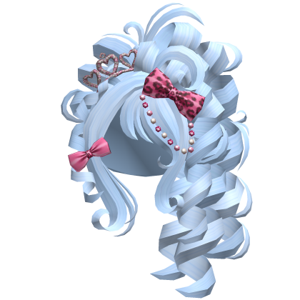 Pink Gyaru Curly Side Pony Light Blue Roblox item