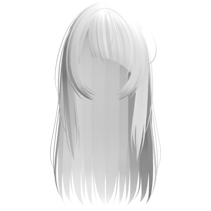 ♡ cute emo side bangs messy hair : white Roblox item