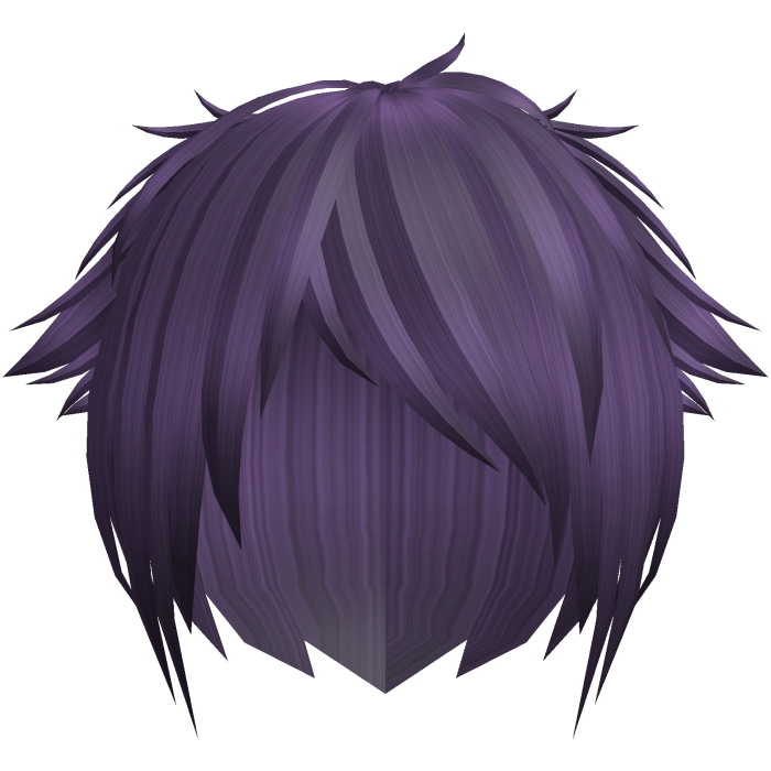 Cute emo messy purple hair with tuff