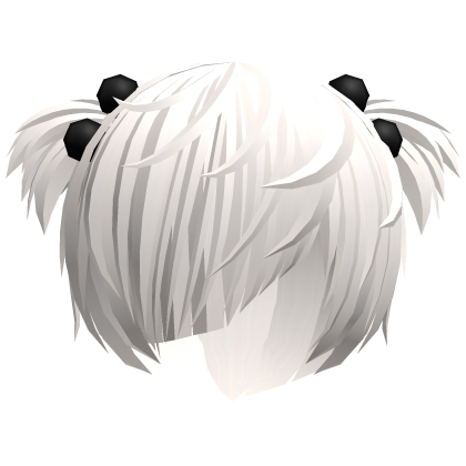 (//_^) platinum messy anime vkei emo hair w buns