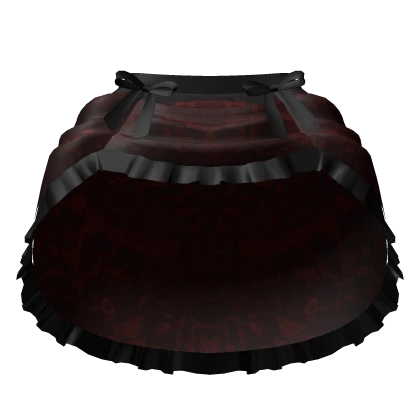 3.0 gothic long ruched lace skirt / dark red | Roblox Item - Rolimon's