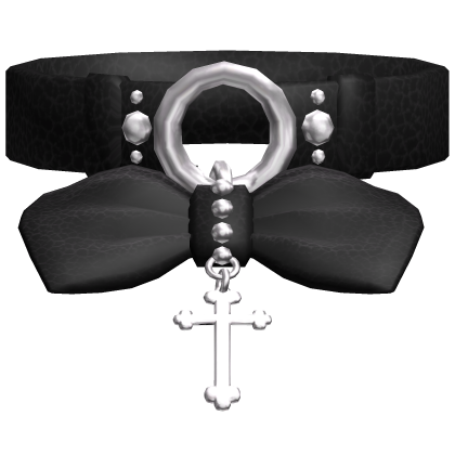 Emo Bat Ribbon Choker Black