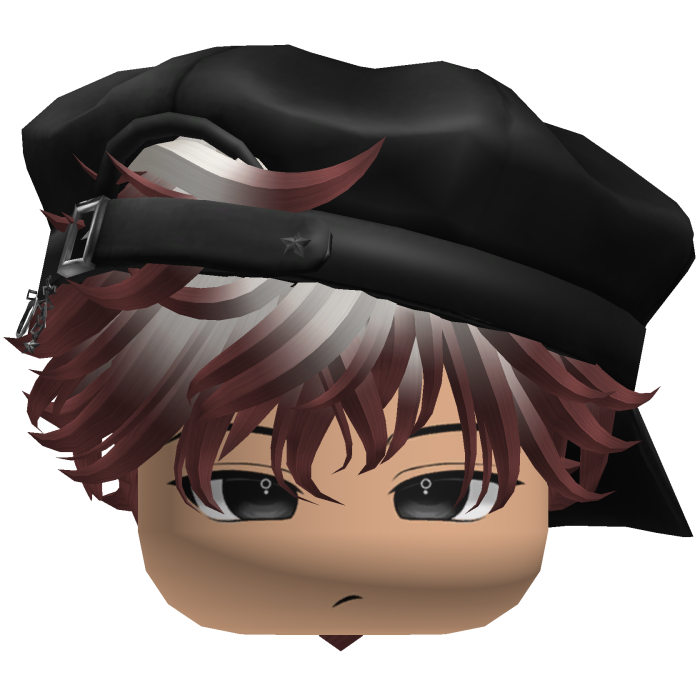 Cute Boy White Red hair with a cap Y2K