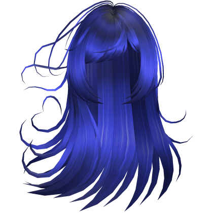 Blue Long Layered Wispy Windy Hair Roblox item