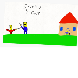 sword fight in happy home in robloxia